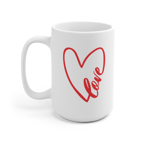 Valentine's Day Love Mug , White 15 Oz