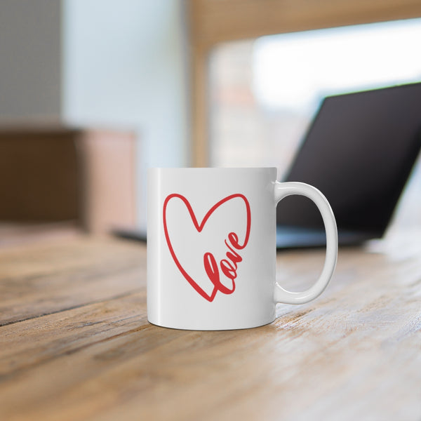 Valentine's Day Love Mug, White 11 Oz