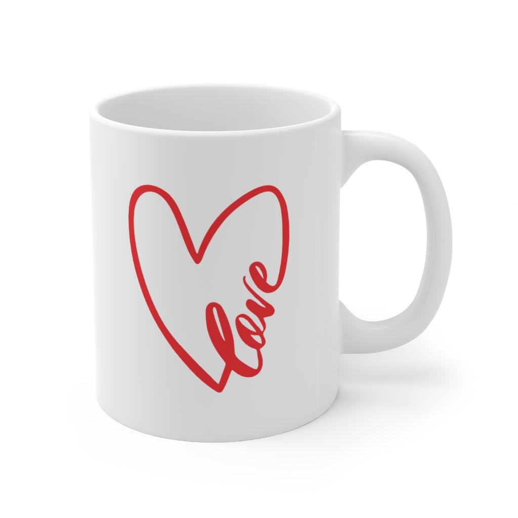 Valentine's Day Love Mug, White 11 Oz