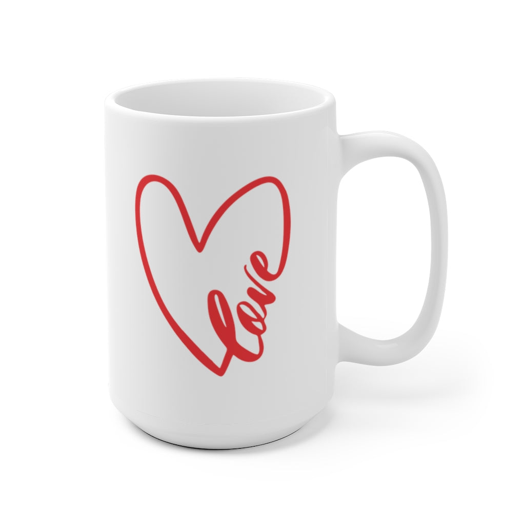 Valentine's Day Love Mug , White 15 Oz