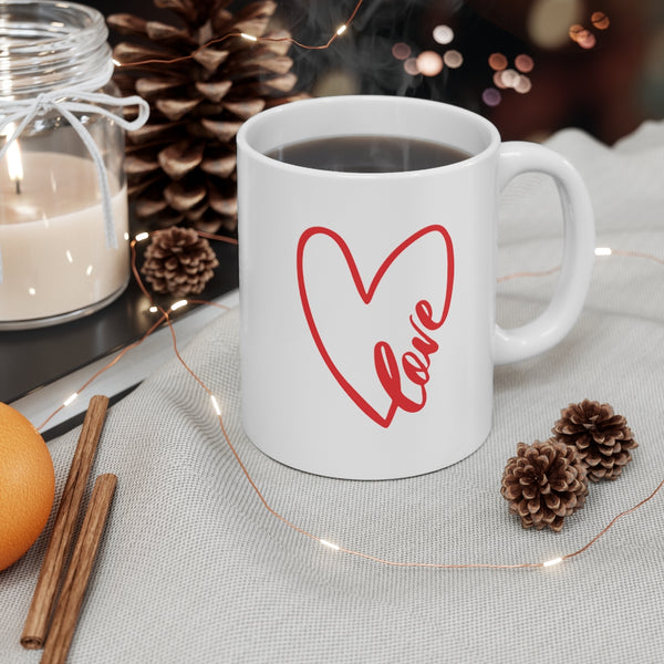 Valentine's Day Love Mug, White 11 Oz