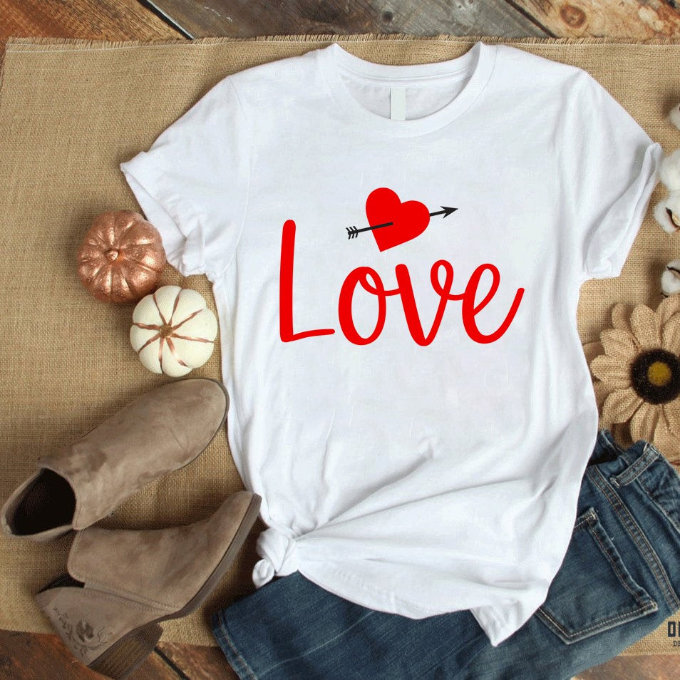 Valentine's Day Heart Love Shirt, Unisex Short Sleeve Tee