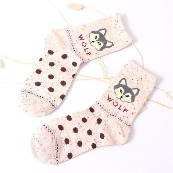 One Pair Cute Animal Socks for Girls or Women