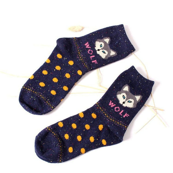 One Pair Cute Animal Socks for Girls or Women