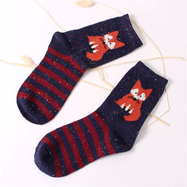 One Pair Cute Animal Socks for Girls or Women