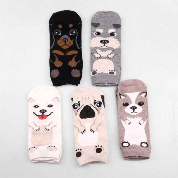 5 Pairs of Cotton Women's Socks Featuring Various Animals