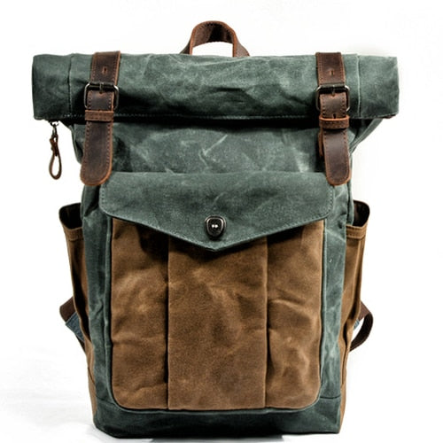 NYFifty Vintage Canvas Leather Backpack