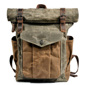 NYFifty Vintage Canvas Leather Backpack