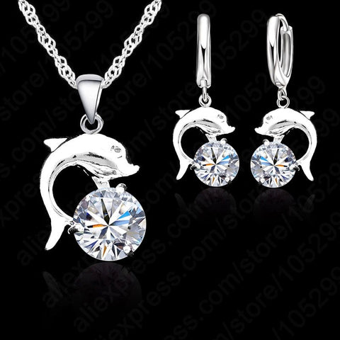 Dolphin Jewelry Set For Women Necklace and Earrings