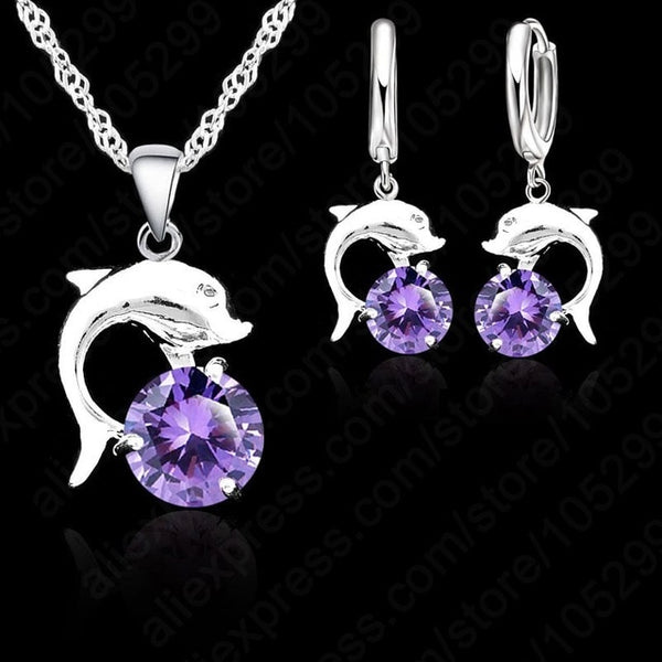 Dolphin Jewelry Set For Women Necklace and Earrings