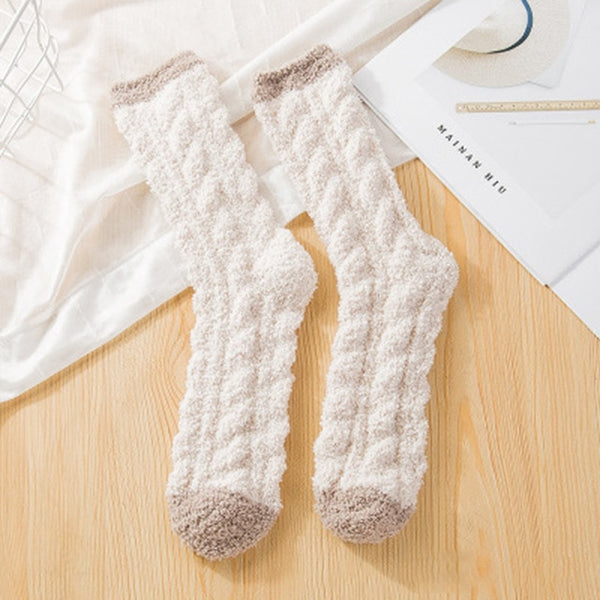 Warm Fleece Winter Candy Color Socks