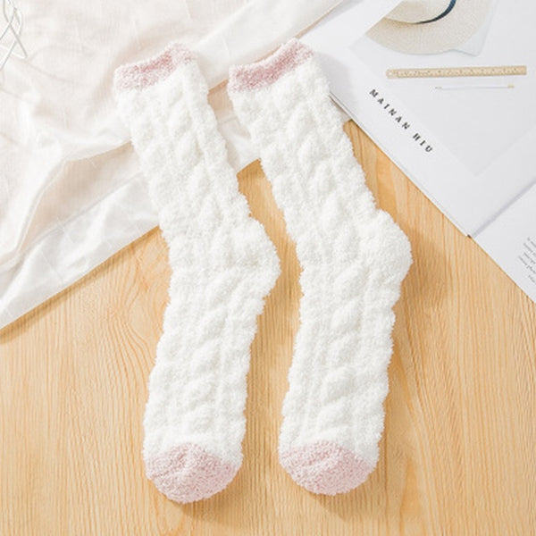 Warm Fleece Winter Candy Color Socks