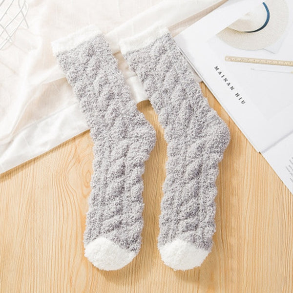 Warm Fleece Winter Candy Color Socks